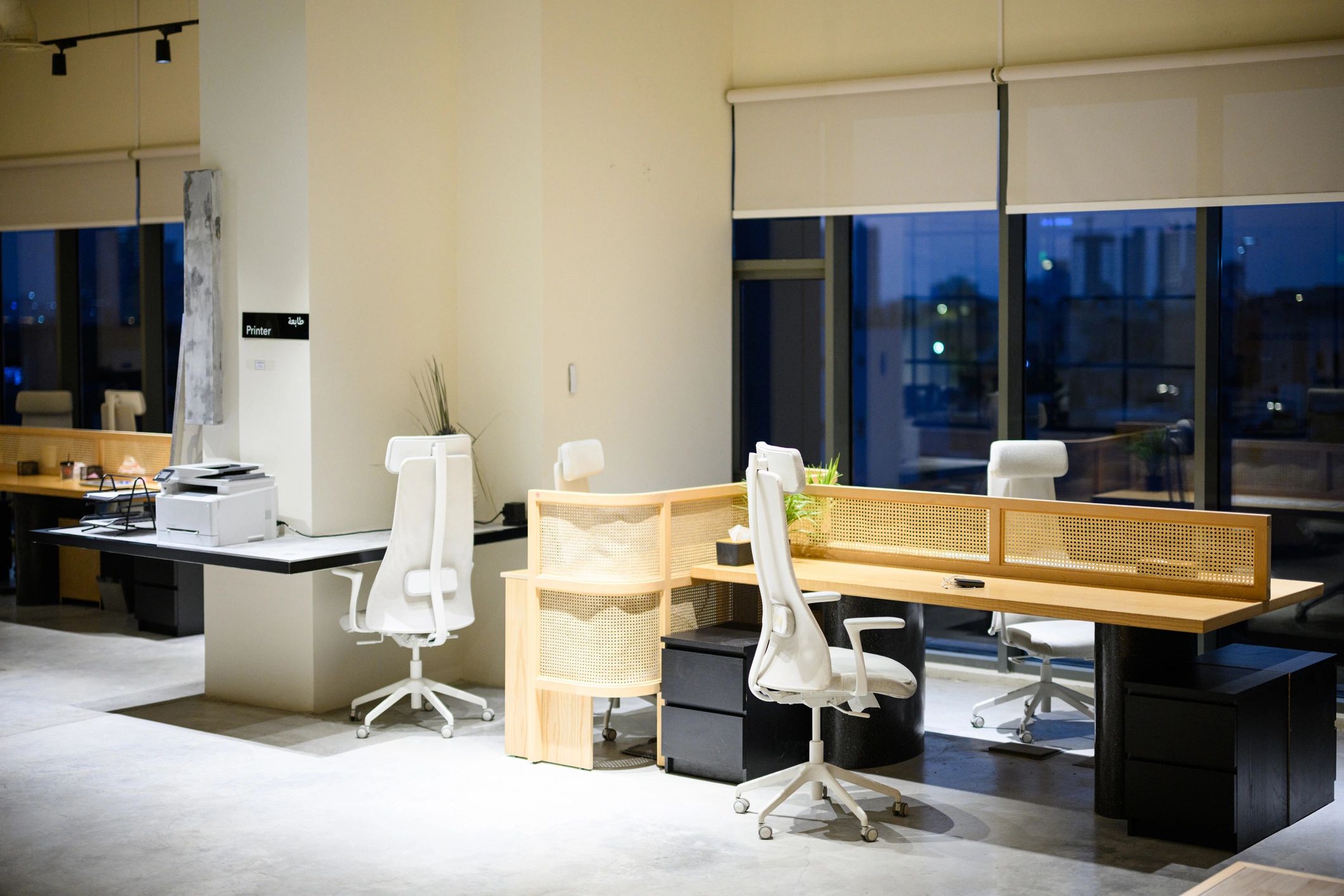 Modern business office reception area